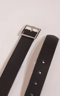 PrettyLittleThing Black Belts*Basic Square Buckle Belt