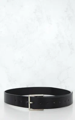 PrettyLittleThing Black Belts*Basic Square Buckle Belt