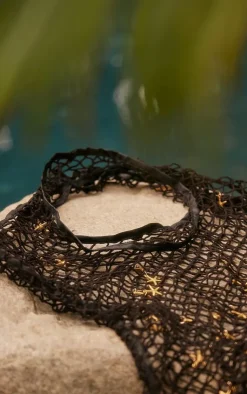 PrettyLittleThing Shoppers*Beaded Starfish Detail Net Beach Bag