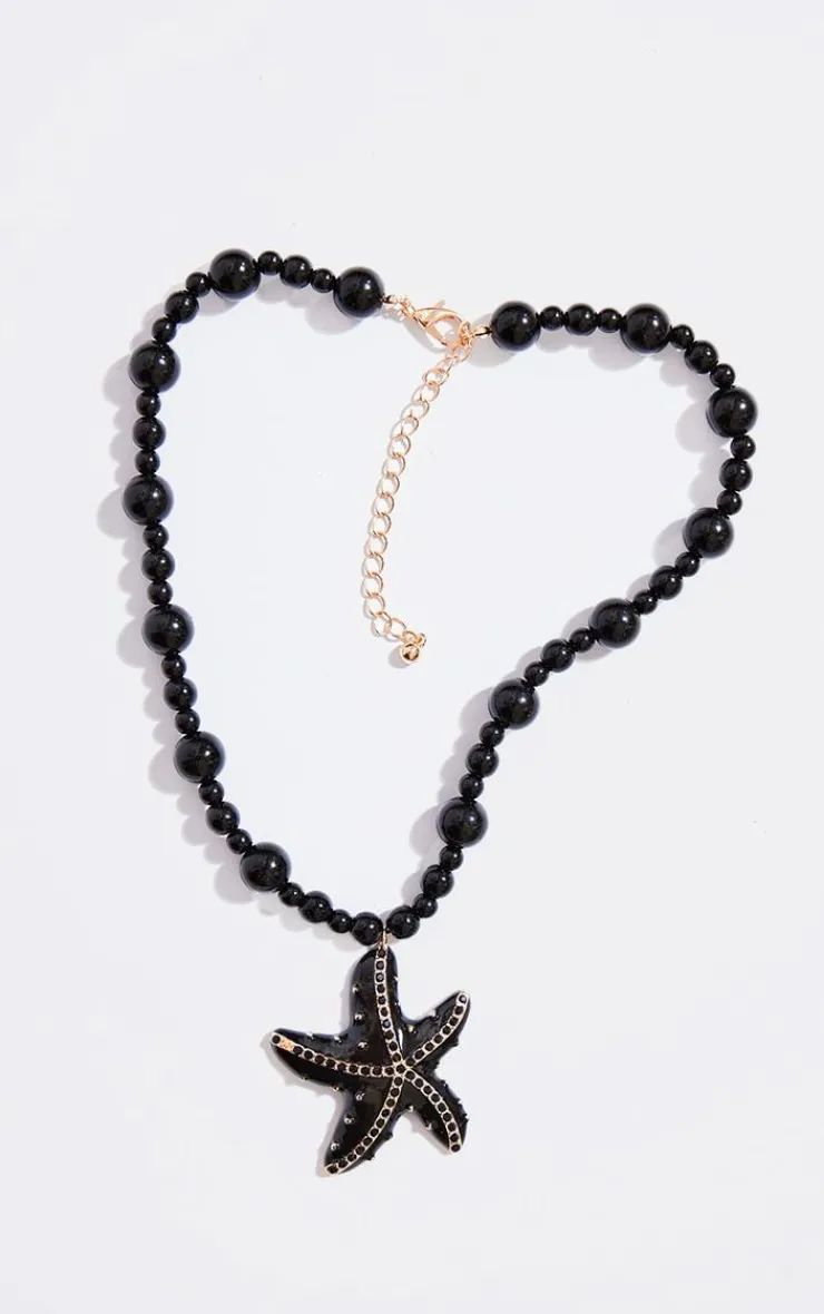 PrettyLittleThing Necklaces*Beaded Starfish Detail Statement Necklace
