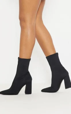 PrettyLittleThing Block Heels*Block Heeled Point Toe Sock Boot