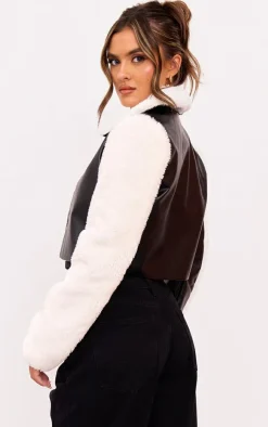 PrettyLittleThing Faux Leather Jackets*Bonded Sleeves Faux Leather Jacket
