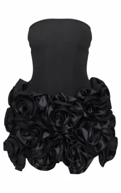 Boned Corset Flower Detail Bodycon Dress-PrettyLittleThing