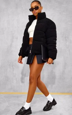PrettyLittleThing Teddy Coats*Borg Teddy Puffer Jacket