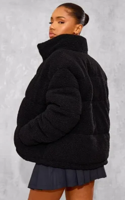 PrettyLittleThing Teddy Coats*Borg Teddy Puffer Jacket