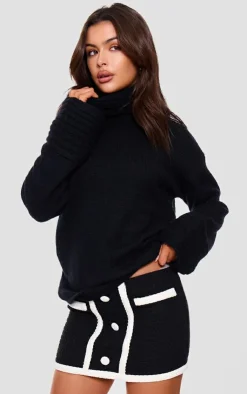 Best PrettyLittleThing Boucle Button Detail Mini Skirt Black