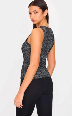 PrettyLittleThing Sleeveless Tops*Boucle Button Down Waist Coat
