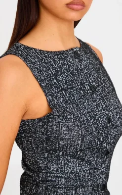 PrettyLittleThing Sleeveless Tops*Boucle Button Down Waist Coat