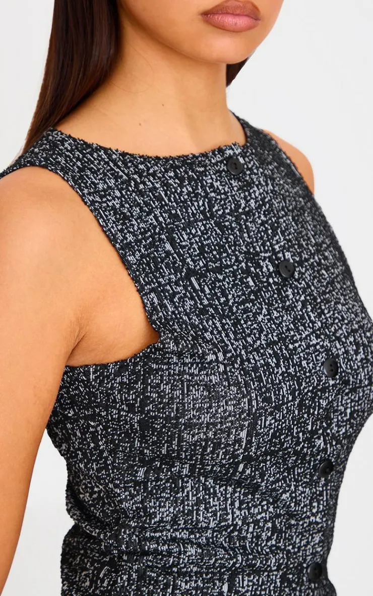PrettyLittleThing Sleeveless Tops*Boucle Button Down Waist Coat
