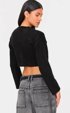 PrettyLittleThing Cardigans*Boucle Knit Button Through Cropped Cardigan