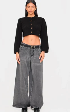 PrettyLittleThing Cardigans*Boucle Knit Button Through Cropped Cardigan
