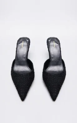 PrettyLittleThing Mules*Boucle Point Toe Mid Heeled Mule Courts