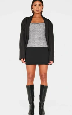 Boucle Strappy Bodycon Dress-PrettyLittleThing Discount