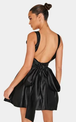 Bow Back Detail Skater Dress-PrettyLittleThing Discount