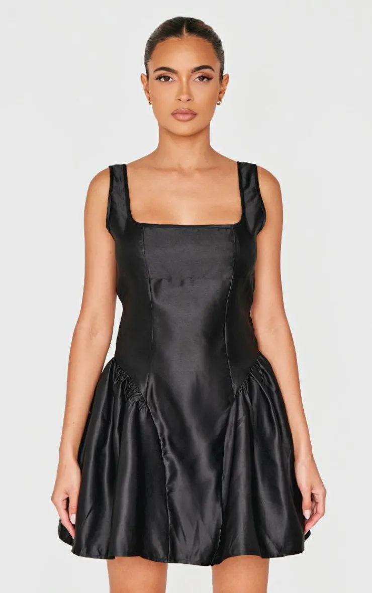 Bow Back Detail Skater Dress-PrettyLittleThing Discount