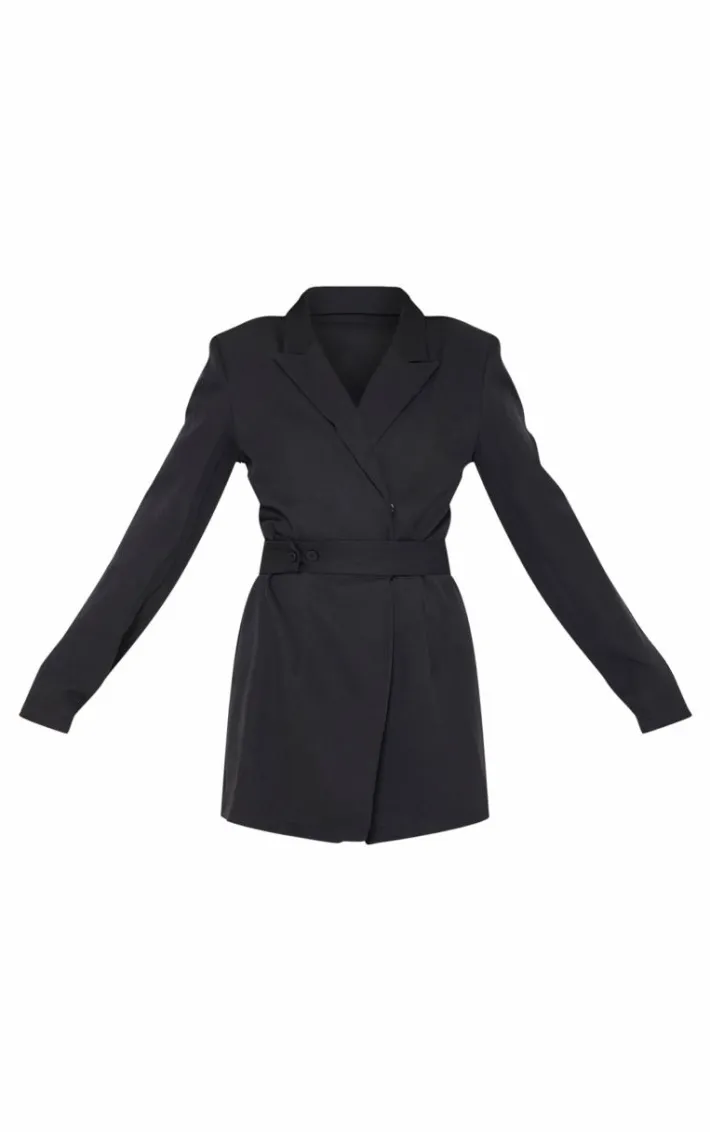 Black Bow Belted Blazer