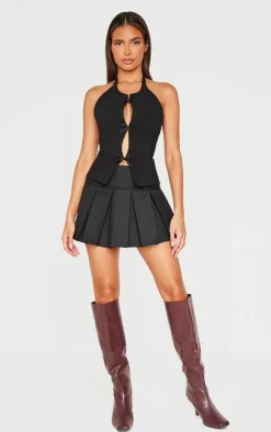 PrettyLittleThing Sleeveless Tops*Bow Detail Long Top
