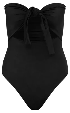 Bow Front Cut Out Swimsuit-PrettyLittleThing Sale