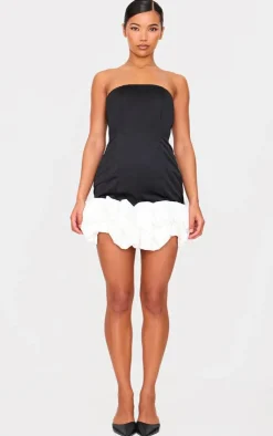 Bow Puff Hem Bodycon Dress-PrettyLittleThing Discount