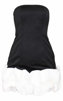 Bow Puff Hem Bodycon Dress-PrettyLittleThing Discount