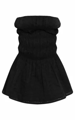 Broderie Anglaise Ruched Shift Dress-PrettyLittleThing Discount