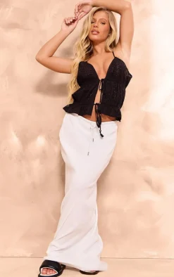PrettyLittleThing Camisole*Broderie Tie Front Crop Cami Top
