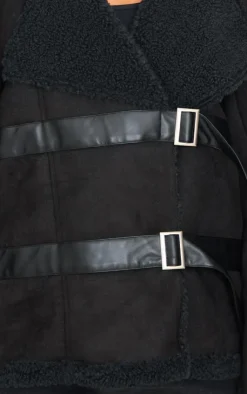 PrettyLittleThing Aviator Jackets*Buckle Trim Detail Aviator Jacket