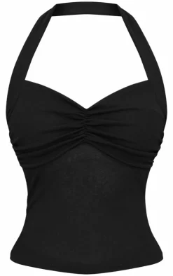 PrettyLittleThing Sleeveless Tops*Burnout Mesh Halterneck Top