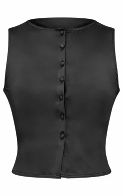 PrettyLittleThing Sleeveless Tops*Button Up Long Sleeveless Top