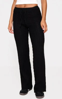 PrettyLittleThing Christmas Shop*Cable Knit Drawstring Waist Pants