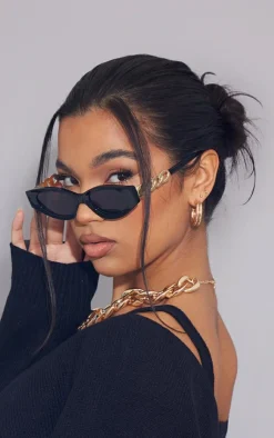 PrettyLittleThing Cat Eye Sunglasses*Chain Detail Round Cat Eye Sunglasses