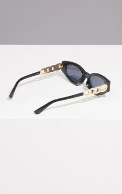PrettyLittleThing Cat Eye Sunglasses*Chain Detail Round Cat Eye Sunglasses