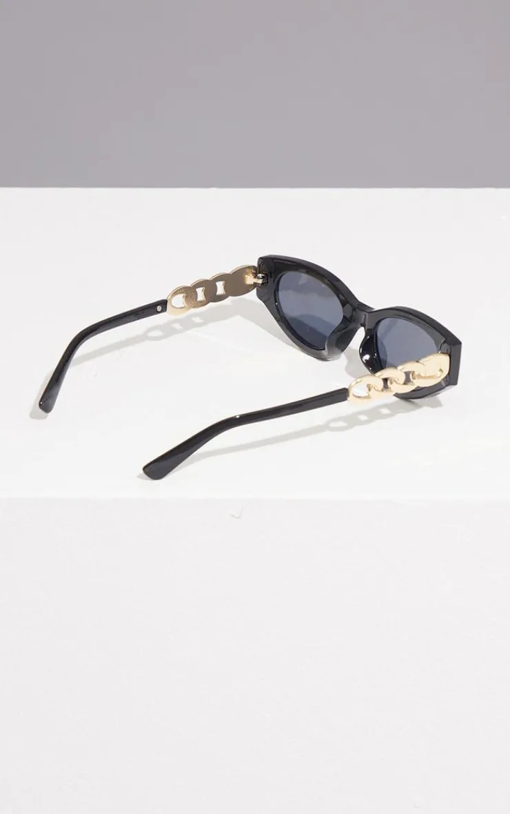 PrettyLittleThing Cat Eye Sunglasses*Chain Detail Round Cat Eye Sunglasses