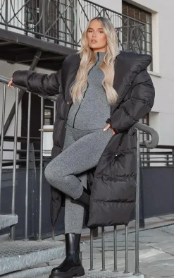 PrettyLittleThing Puffer Jackets*Chevron Quilted Maxi Puffer Coat