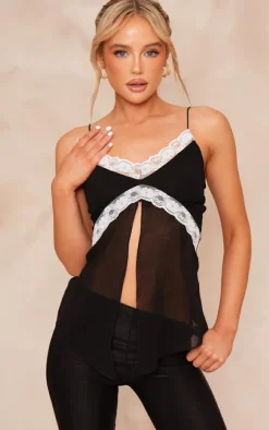 PrettyLittleThing Camisole*Chiffon Contrast Late Strappy Cami Top