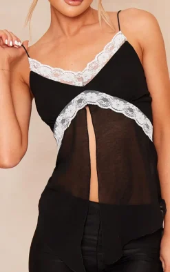 PrettyLittleThing Camisole*Chiffon Contrast Late Strappy Cami Top