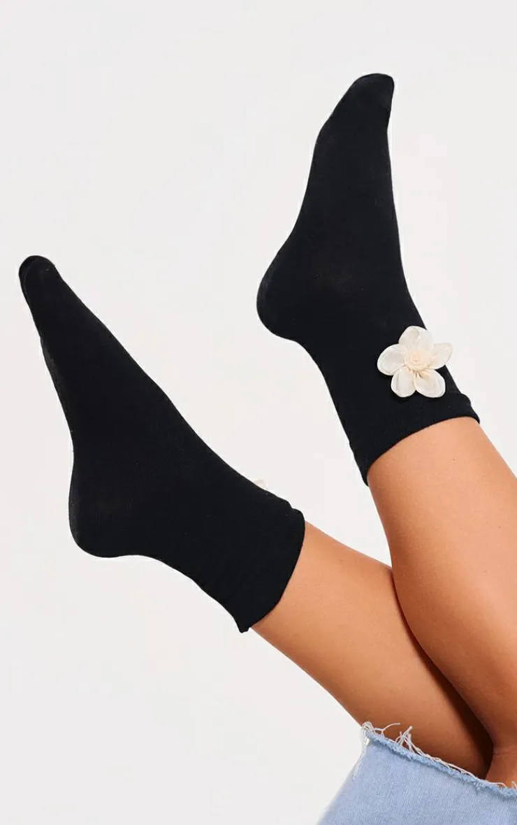 PrettyLittleThing Socks*Chiffon Flower Detail Socks