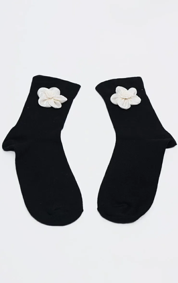 PrettyLittleThing Socks*Chiffon Flower Detail Socks