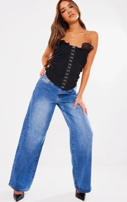 PrettyLittleThing Corsets*Chiffon Frill Hook And Eye Bandeau Corset