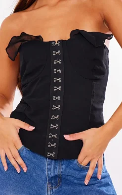 PrettyLittleThing Corsets*Chiffon Frill Hook And Eye Bandeau Corset