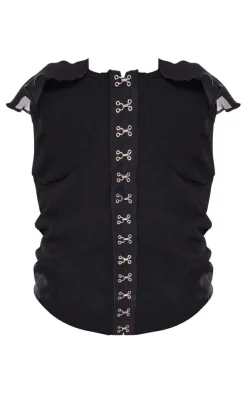 PrettyLittleThing Corsets*Chiffon Frill Hook And Eye Bandeau Corset