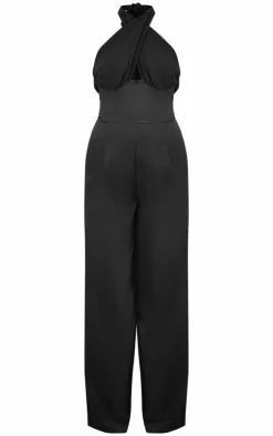 Chiffon Halter Neck Tie Detail Jumpsuit-PrettyLittleThing Discount
