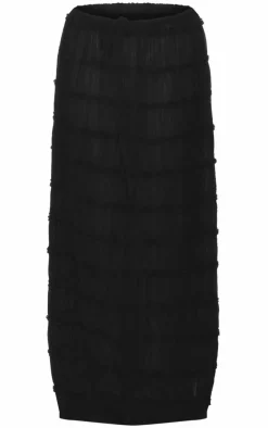 New PrettyLittleThing Chiffon Ruched Netting Detail Maxi Skirt Black