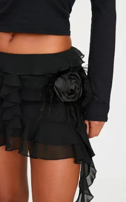 Chiffon Ruffle Corsage Detail Micro Mini Skirt-PrettyLittleThing Sale