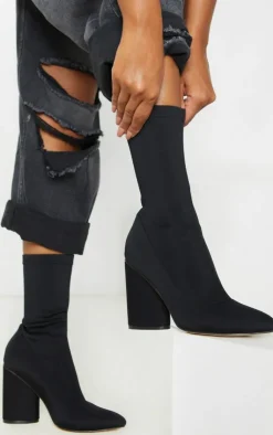 PrettyLittleThing Block Heels*Chunky Block Heel Sock Boot