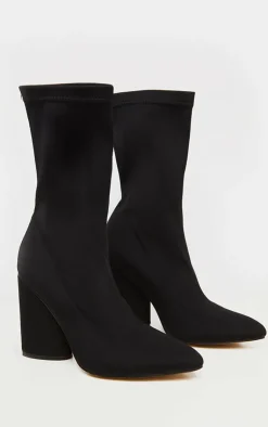 PrettyLittleThing Block Heels*Chunky Block Heel Sock Boot