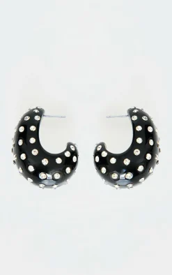 PrettyLittleThing Hoop Earrings*Chunky Diamante Hoop Earrings