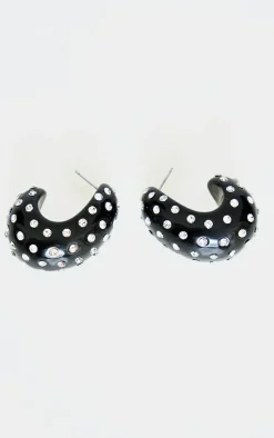 PrettyLittleThing Hoop Earrings*Chunky Diamante Hoop Earrings