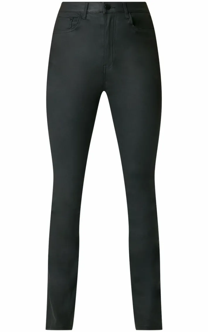 Black Coated Denim Flares
