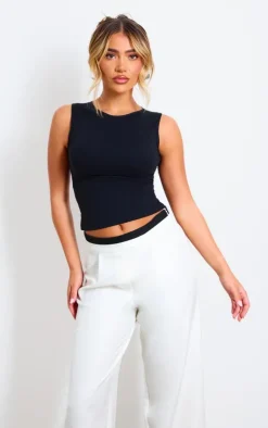 PrettyLittleThing Sleeveless Tops*Contour Crew Neck Fitted Vest Top